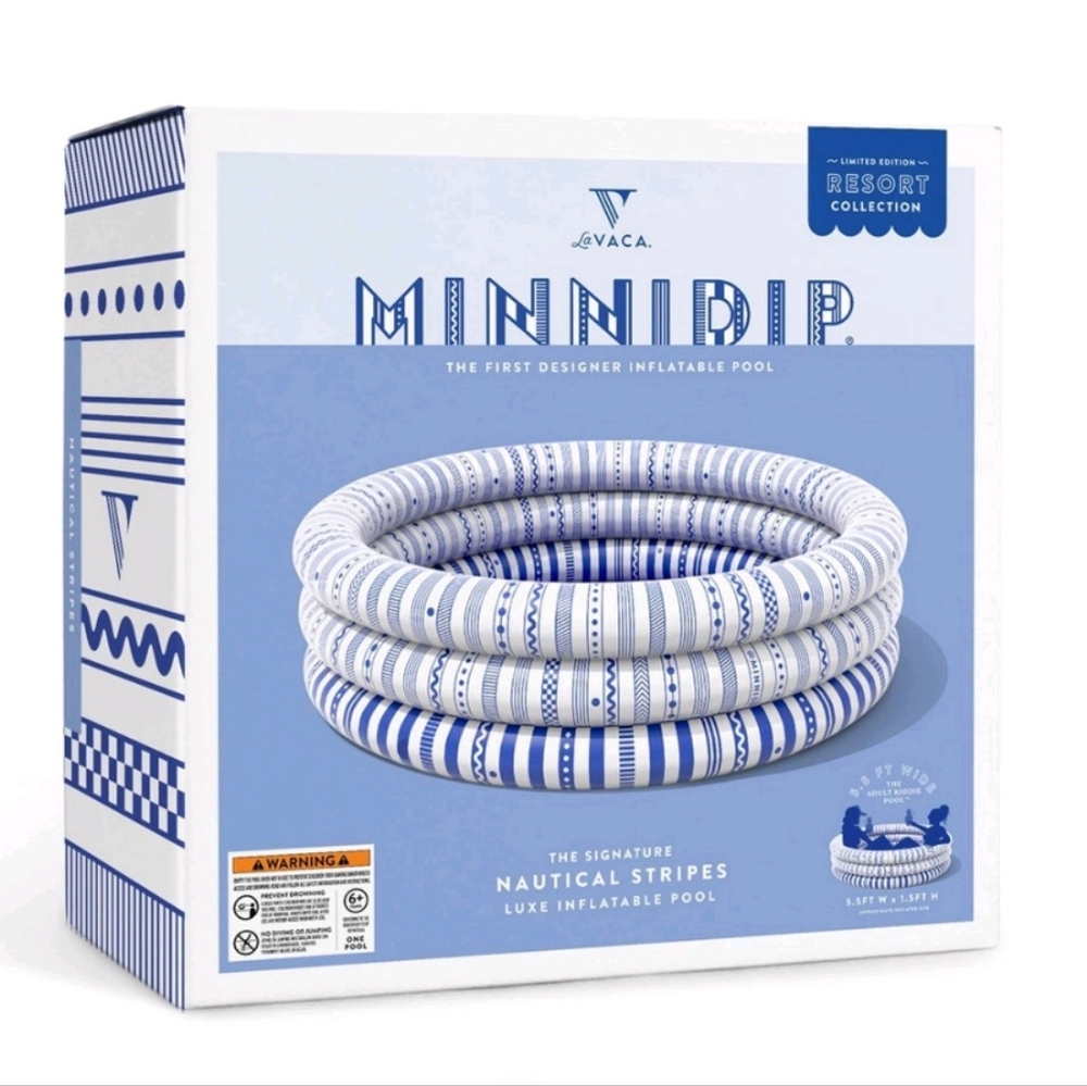 MINNIDIP Exclusive Resort Collection Inflatable Pool- Nautical Tiles